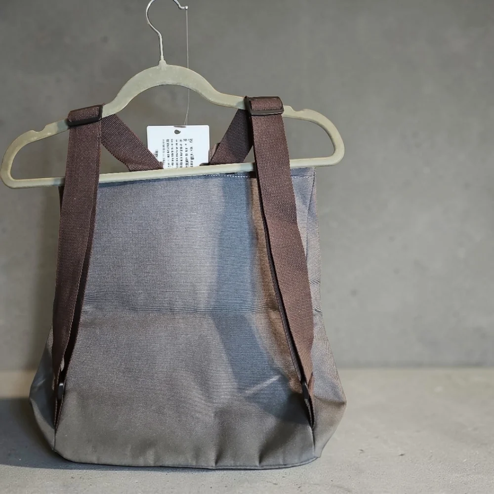 Issey Miyake Parfums Gray Canvas Backpack Foldover Buckle NWT - Picture 4 of 4